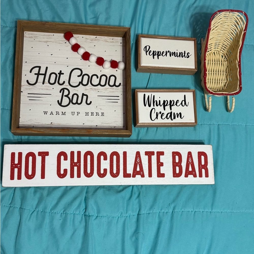 Hot Chocolate Bar Sign Set